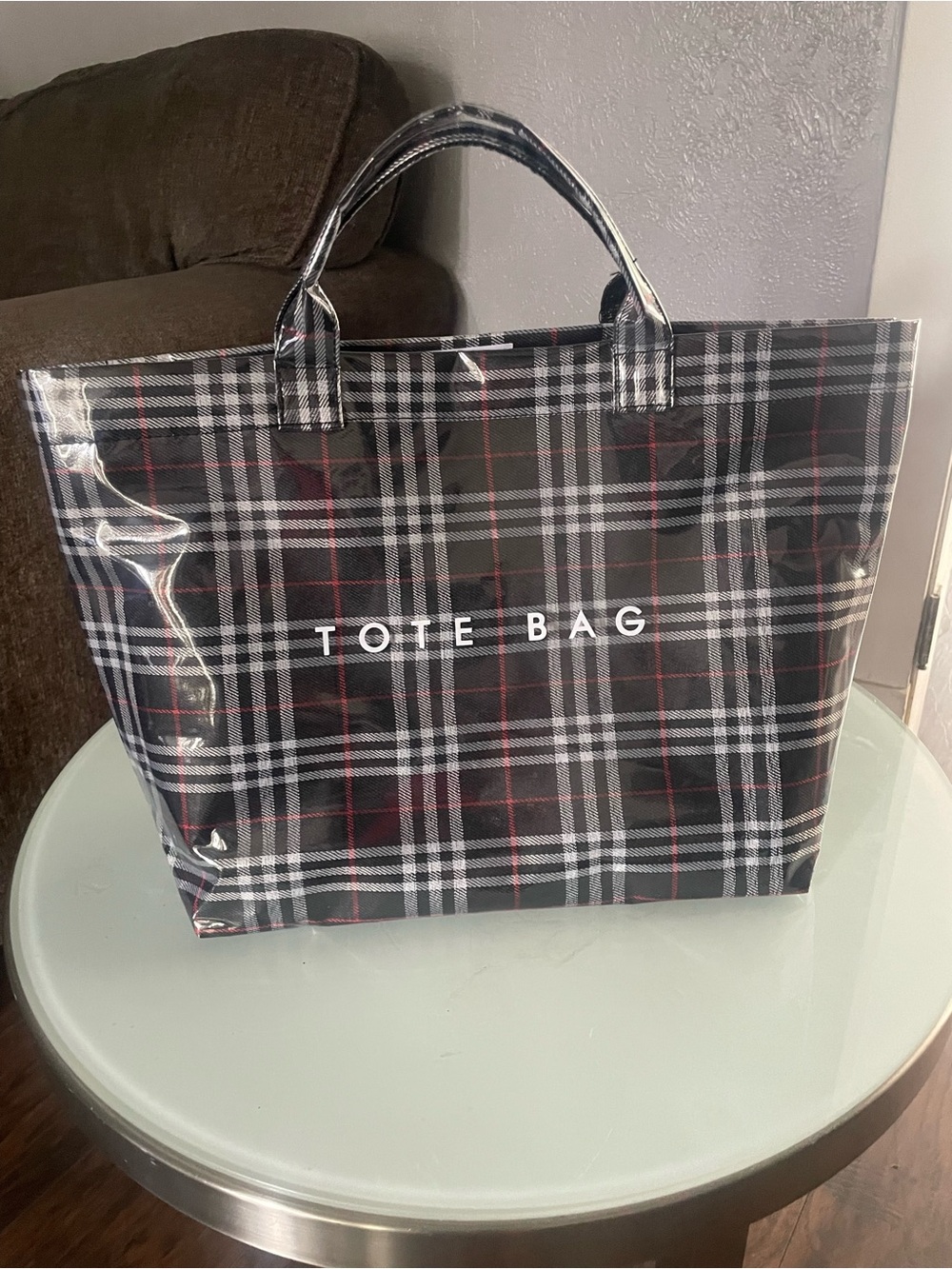 Plaid Black Tote Bag - Stylish Everyday Carry